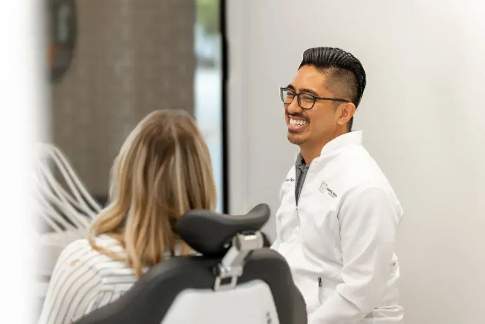 Dr. Viloria with a patient