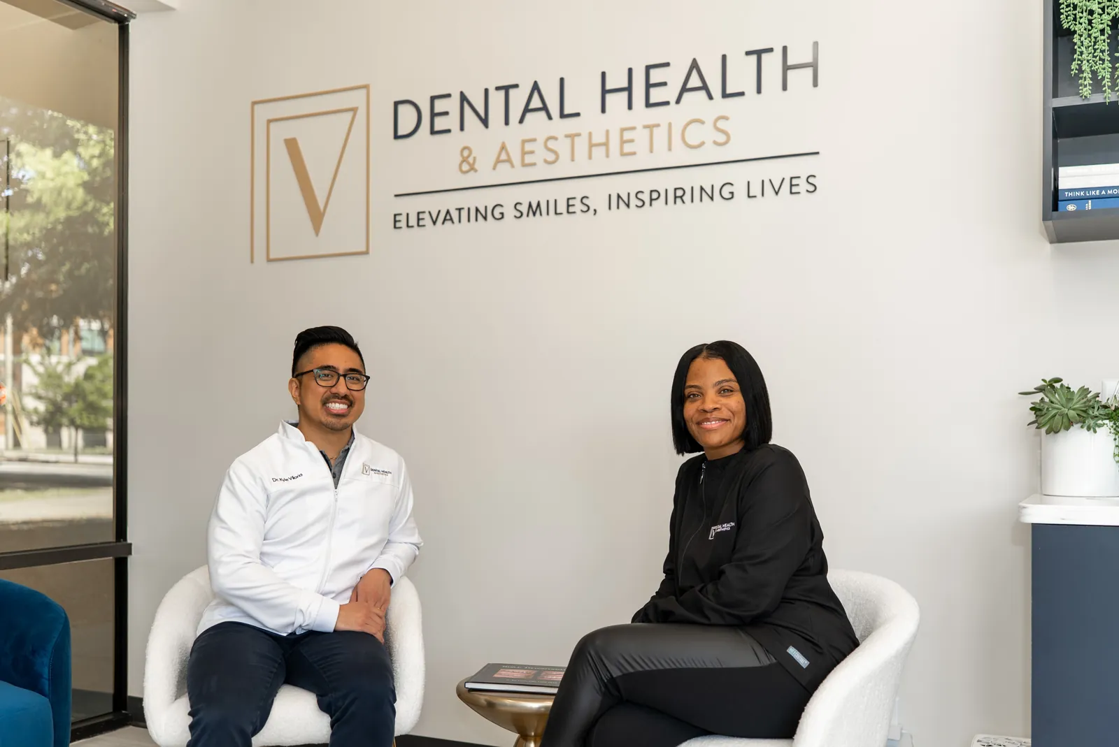 Dr. Kyle Viloria and a team member at V Dental Health & Aesthetics